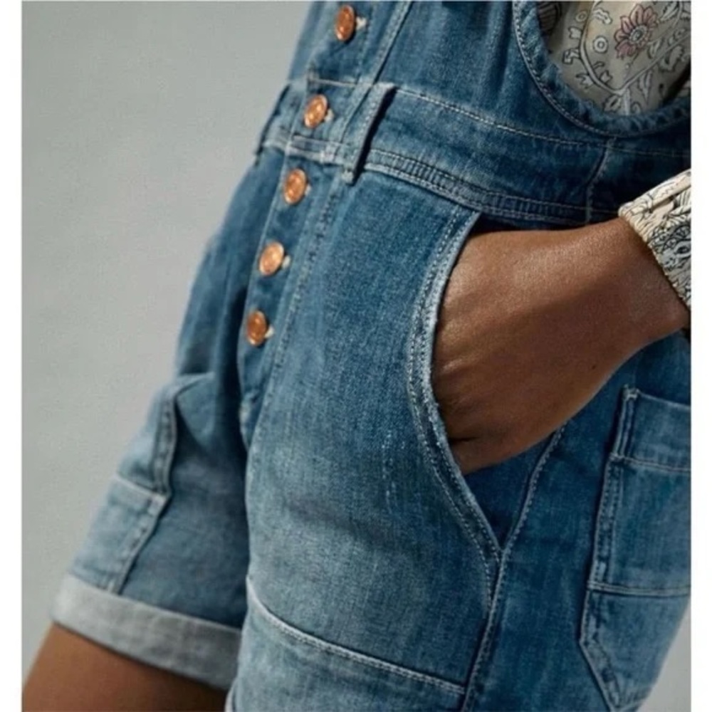 Anthropologie Pilcro Everyday Denim Short Overalls Size 25 - Picture 8 of 16